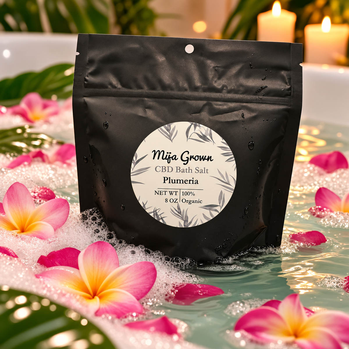 CBD Bath Soak "Plumeria" scented (8 oz)