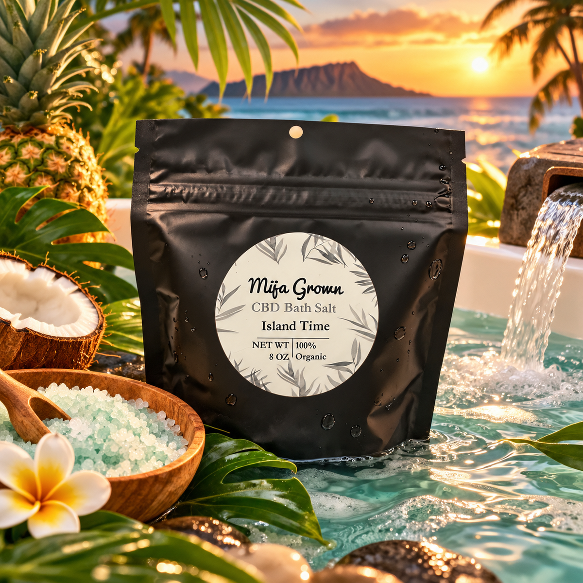 CBD Bath Soak "Island Time" scented (8 oz)